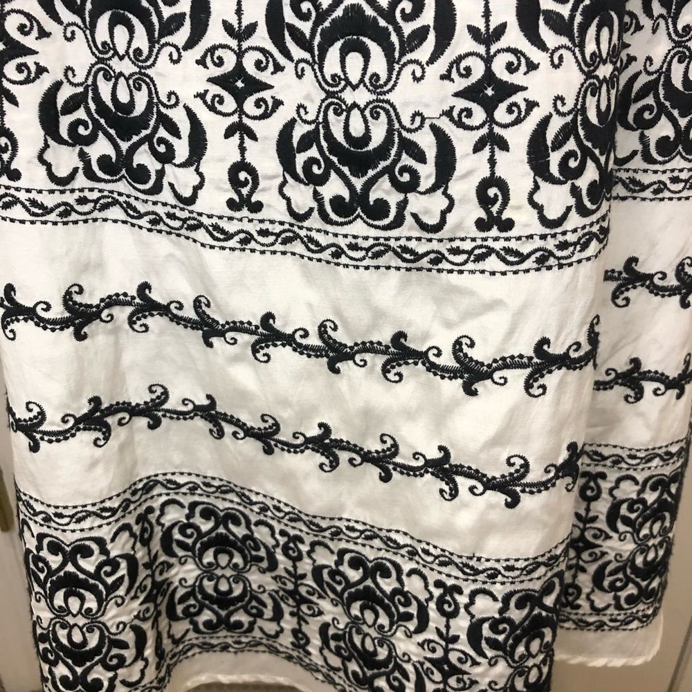 WHBM black white strapless belt sash dress size 6 - Picture 5 of 14